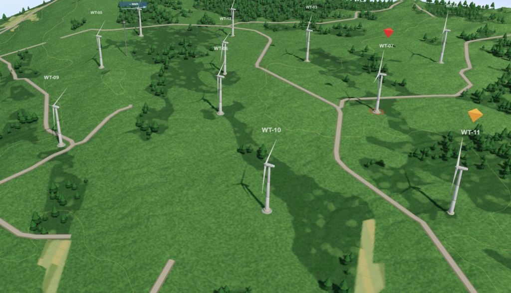 Final generated terrain with roads, contours, trees, and other features. Terrain/map data: National Land Survey of Finland (Maanmittauslaitos), CC BY 4.0.
